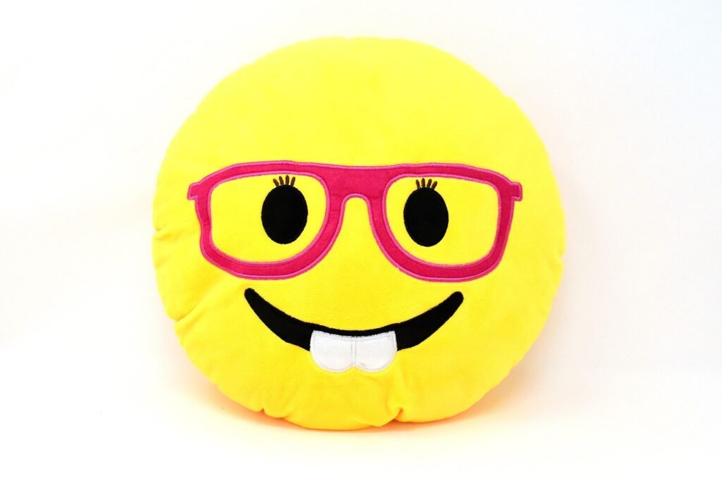 smiley, face, emoticon, smile, fun, emotion, laugh, coloured, pillow, plush